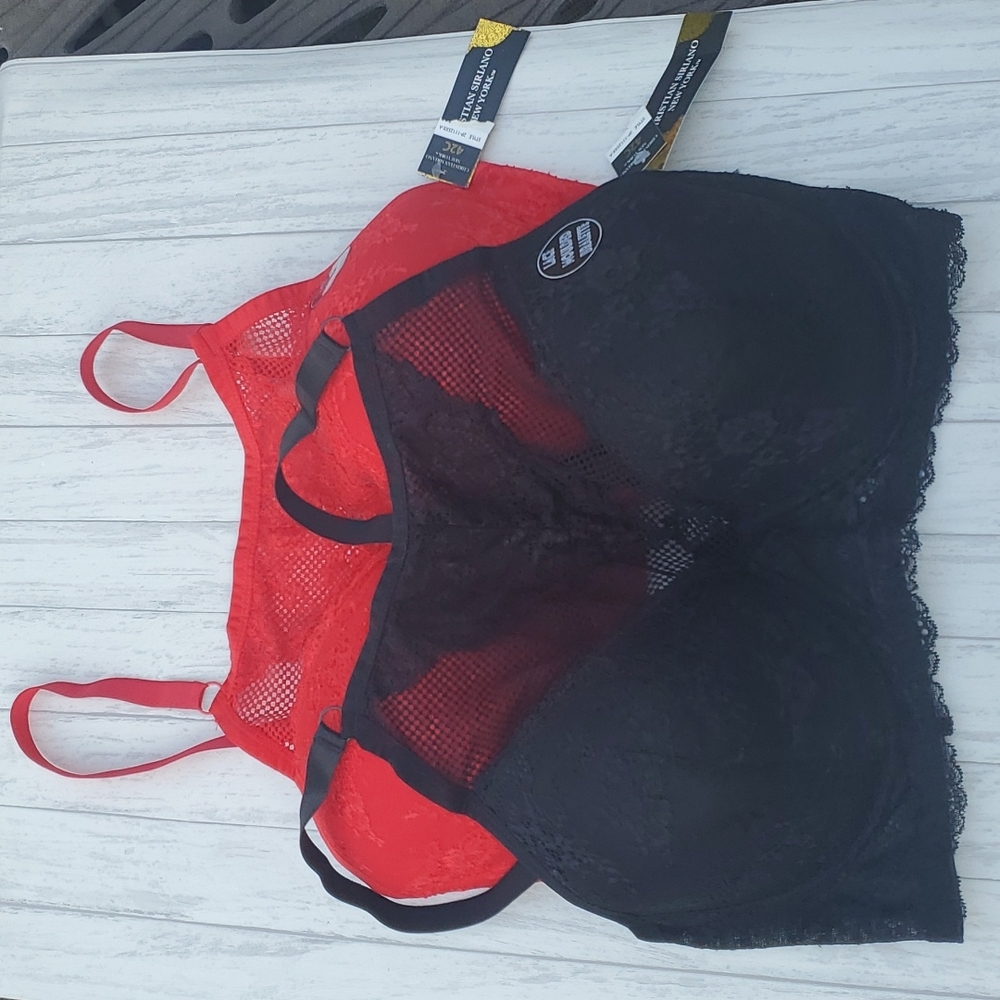 NWT 2 Christian Siriano Lace Molded Bralette Bras 42C